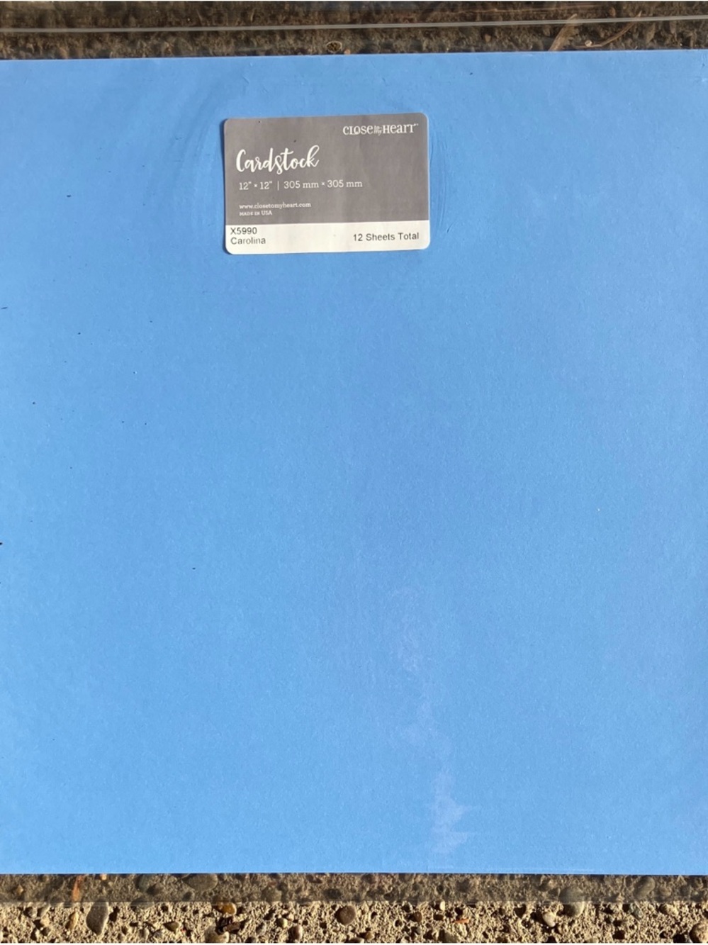 Close to My Heart Carolina Blue Cardstock - 12" x 12"
